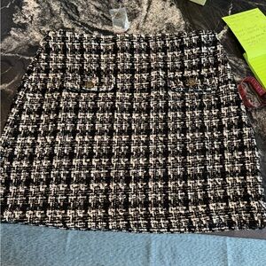 Blu Pepper Black and White A-Line Mini Skirt NWOT
